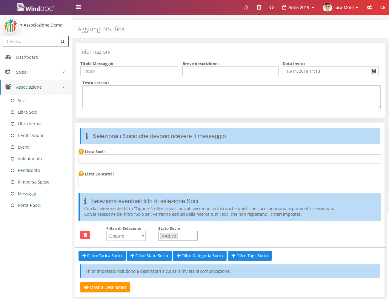 Associazione - Nuovo Messaggio